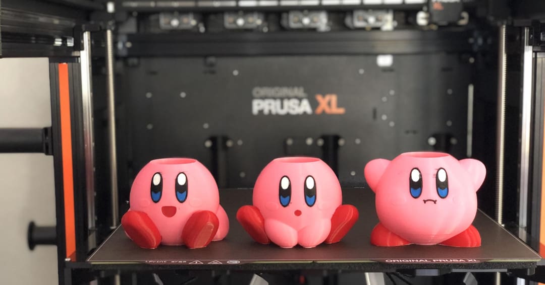 The five-head Prusa XL for three Kirby heads