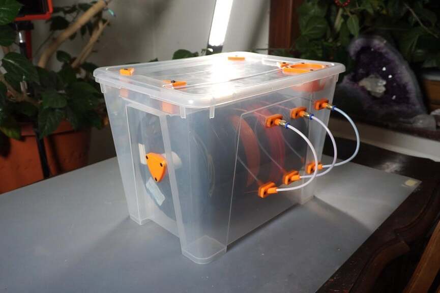 Filament storage using an IKEA tote
