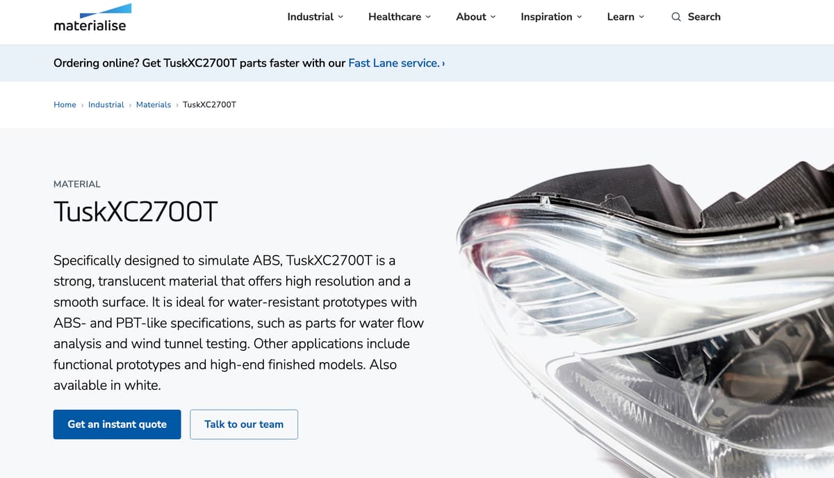 Image of 3D Printing Services for Clear Parts: Materialise