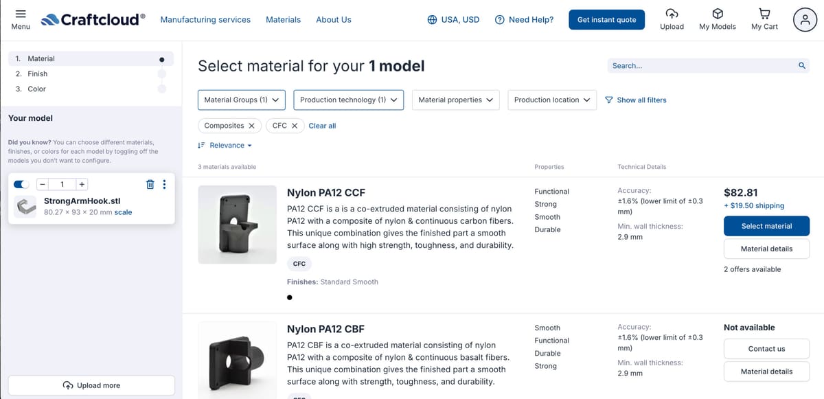 Image of Top Markforged 3D Printing Services: Craftcloud
