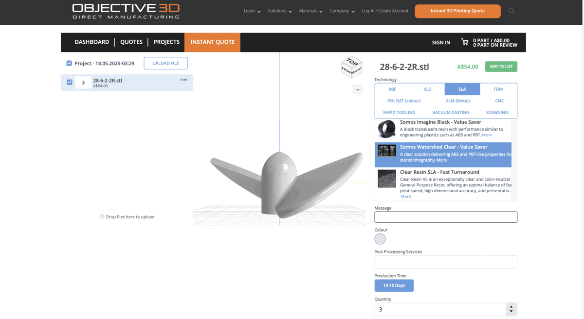 Image of 3D Printing Services for Making Molds: Objective3D