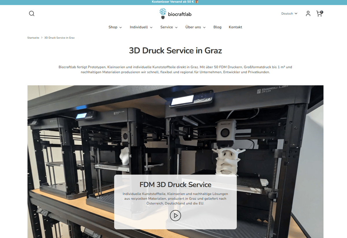 Bild von 3D-Druck-Dienstleister / 3D-Drucken lassen /3D-Druck online: BiocraftLab