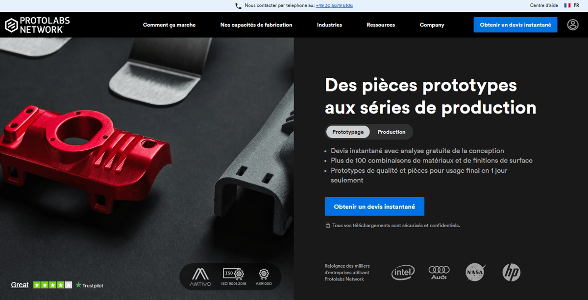 Photo de Service d'impression 3D en ligne (particuliers et professionnels): Protolabs (Network)