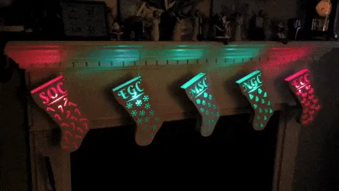 Image of: 9. LED Wooden Stockings