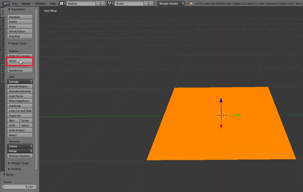 Interpret the black and white pattern with the Noise Tool.